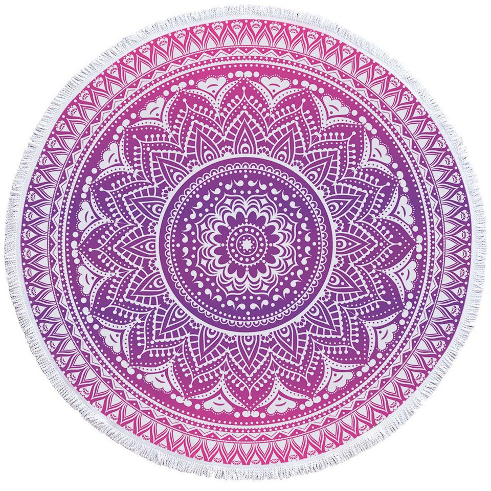Round Printed Bath Towel Beach Towel Yoga Mat - Image 7