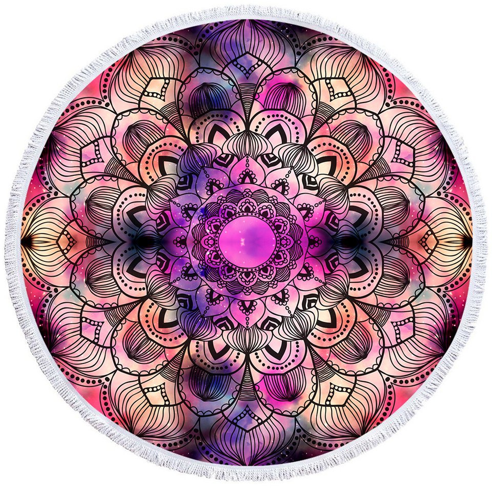 Round Printed Bath Towel Beach Towel Yoga Mat - Image 10