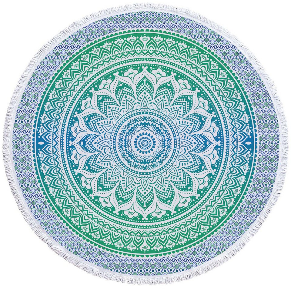 Round Printed Bath Towel Beach Towel Yoga Mat - Image 5