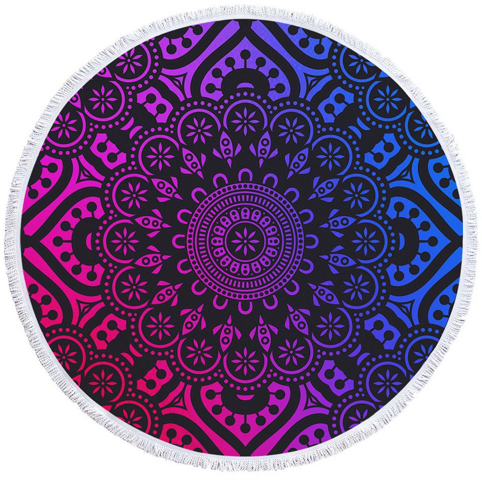 Round Printed Bath Towel Beach Towel Yoga Mat - Image 9
