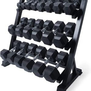300/350/450/200/210 LB Rubber Hex Dumbbells Set with Optional Dumbbell Rack. Multi Weight Set to Choose. Ideal for Home Gym and Fitness